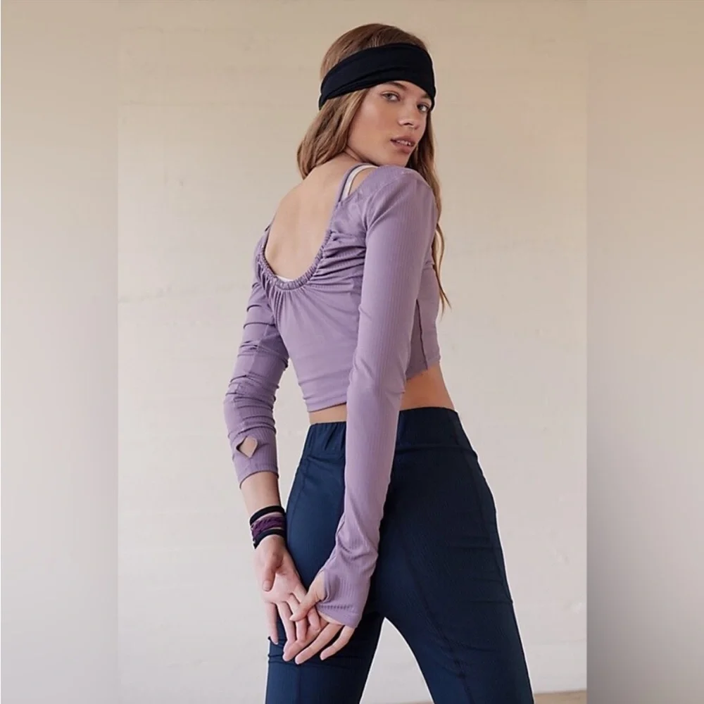 Free People Movement Hot Tip Layer Long Sleeve Crop